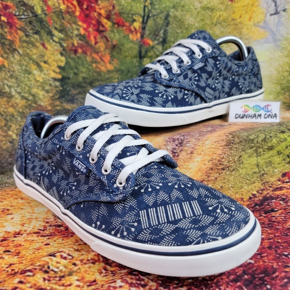 Vans Blue and White Patterned Sneakers